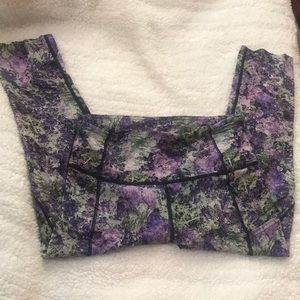 Purple/green lululemon Capri leggings